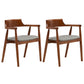 Contemporary Leather Dining Room Arm Chair Wood Open Back Dining Chair Walnut Gray 2 Piece Set Clearhalo ' kitchen&dining_furn' 'Dining Chairs' 'Dining Tables & Seating' 'dining_chair' 'furn' 'furn_dining_chair' 'Furniture' 'furniture_dining_chair' 'Kitchen & Dining Furniture' 'kitchen' 4097500
