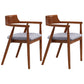 Contemporary Leather Dining Room Arm Chair Wood Open Back Dining Chair Walnut Silver 2 Piece Set Clearhalo ' kitchen&dining_furn' 'Dining Chairs' 'Dining Tables & Seating' 'dining_chair' 'furn' 'furn_dining_chair' 'Furniture' 'furniture_dining_chair' 'Kitchen & Dining Furniture' 'kitchen' 4097506