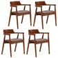 Contemporary Leather Dining Room Arm Chair Wood Open Back Dining Chair Walnut Dark Brown 4 Piece Set Clearhalo ' kitchen&dining_furn' 'Dining Chairs' 'Dining Tables & Seating' 'dining_chair' 'furn' 'furn_dining_chair' 'Furniture' 'furniture_dining_chair' 'Kitchen & Dining Furniture' 'kitchen' 4097507