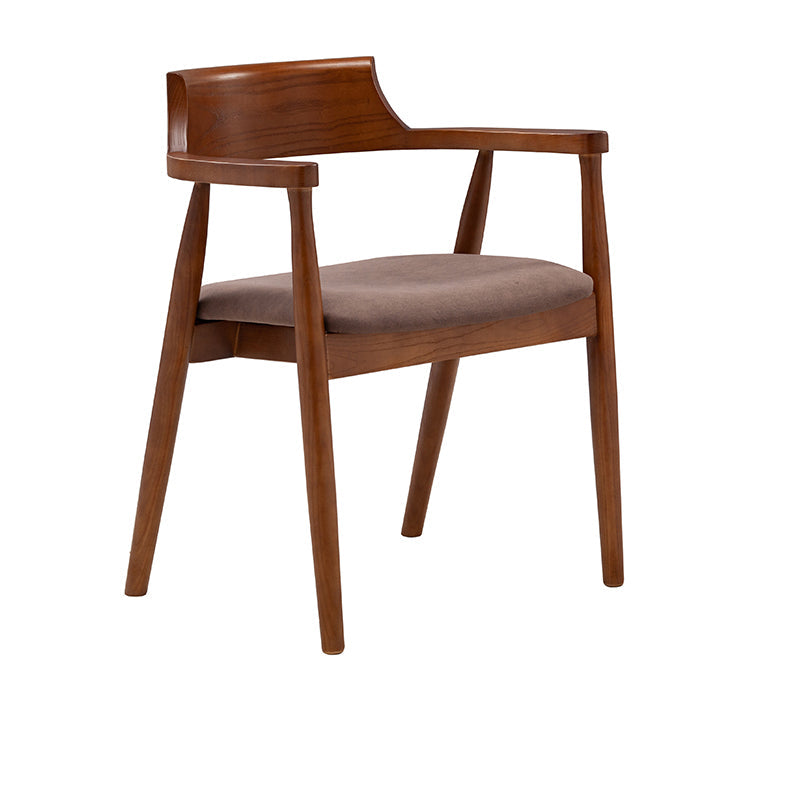 Contemporary Leather Dining Room Arm Chair Wood Open Back Dining Chair Walnut Dark Brown 1 Piece Clearhalo ' kitchen&dining_furn' 'Dining Chairs' 'Dining Tables & Seating' 'dining_chair' 'furn' 'furn_dining_chair' 'Furniture' 'furniture_dining_chair' 'Kitchen & Dining Furniture' 'kitchen' 4097508