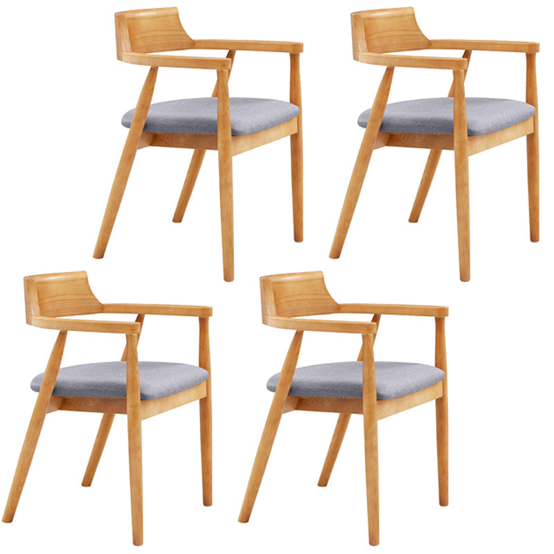 Contemporary Leather Dining Room Arm Chair Wood Open Back Dining Chair Natural Silver 4 Piece Set Clearhalo ' kitchen&dining_furn' 'Dining Chairs' 'Dining Tables & Seating' 'dining_chair' 'furn' 'furn_dining_chair' 'Furniture' 'furniture_dining_chair' 'Kitchen & Dining Furniture' 'kitchen' 4097510