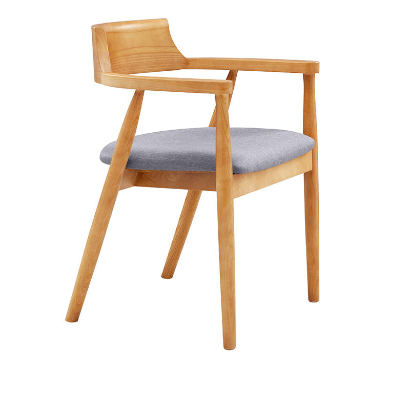 Contemporary Leather Dining Room Arm Chair Wood Open Back Dining Chair Natural Silver 1 Piece Clearhalo ' kitchen&dining_furn' 'Dining Chairs' 'Dining Tables & Seating' 'dining_chair' 'furn' 'furn_dining_chair' 'Furniture' 'furniture_dining_chair' 'Kitchen & Dining Furniture' 'kitchen' 4097511