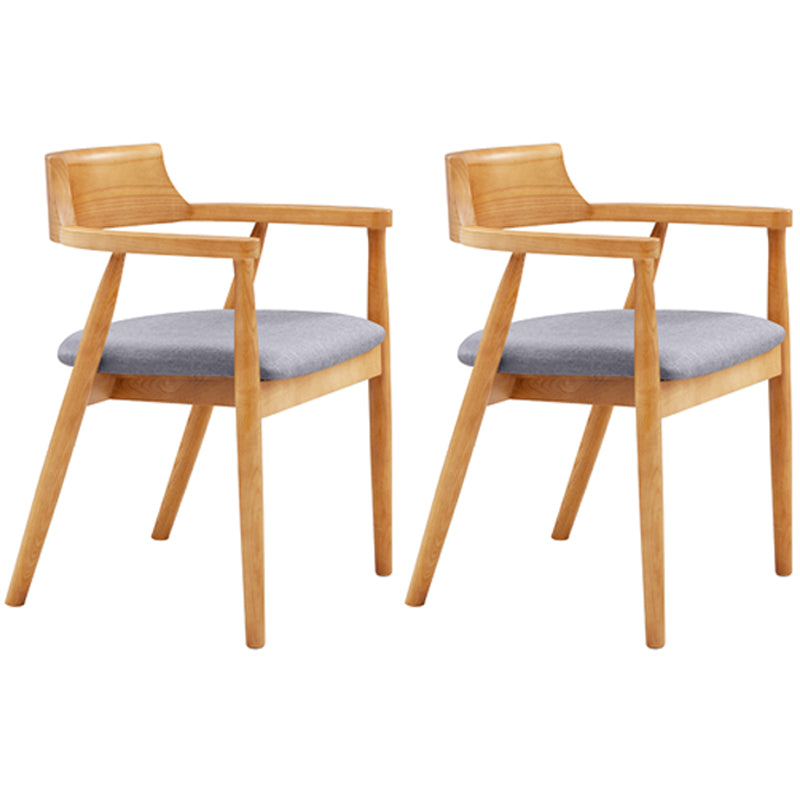 Contemporary Leather Dining Room Arm Chair Wood Open Back Dining Chair Natural Silver 2 Piece Set Clearhalo ' kitchen&dining_furn' 'Dining Chairs' 'Dining Tables & Seating' 'dining_chair' 'furn' 'furn_dining_chair' 'Furniture' 'furniture_dining_chair' 'Kitchen & Dining Furniture' 'kitchen' 4097512