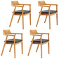 Contemporary Leather Dining Room Arm Chair Wood Open Back Dining Chair Natural Black 4 Piece Set Clearhalo ' kitchen&dining_furn' 'Dining Chairs' 'Dining Tables & Seating' 'dining_chair' 'furn' 'furn_dining_chair' 'Furniture' 'furniture_dining_chair' 'Kitchen & Dining Furniture' 'kitchen' 4097516