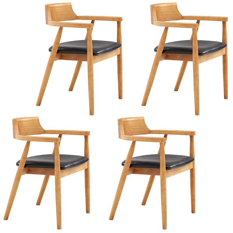 Contemporary Leather Dining Room Arm Chair Wood Open Back Dining Chair Natural Black 4 Piece Set Clearhalo ' kitchen&dining_furn' 'Dining Chairs' 'Dining Tables & Seating' 'dining_chair' 'furn' 'furn_dining_chair' 'Furniture' 'furniture_dining_chair' 'Kitchen & Dining Furniture' 'kitchen' 4097516