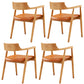 Contemporary Leather Dining Room Arm Chair Wood Open Back Dining Chair Natural Yellow 4 Piece Set Clearhalo ' kitchen&dining_furn' 'Dining Chairs' 'Dining Tables & Seating' 'dining_chair' 'furn' 'furn_dining_chair' 'Furniture' 'furniture_dining_chair' 'Kitchen & Dining Furniture' 'kitchen' 4097519