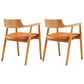 Contemporary Leather Dining Room Arm Chair Wood Open Back Dining Chair Natural Yellow 2 Piece Set Clearhalo ' kitchen&dining_furn' 'Dining Chairs' 'Dining Tables & Seating' 'dining_chair' 'furn' 'furn_dining_chair' 'Furniture' 'furniture_dining_chair' 'Kitchen & Dining Furniture' 'kitchen' 4097521