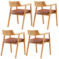 Contemporary Leather Dining Room Arm Chair Wood Open Back Dining Chair Natural Brown 4 Piece Set Clearhalo ' kitchen&dining_furn' 'Dining Chairs' 'Dining Tables & Seating' 'dining_chair' 'furn' 'furn_dining_chair' 'Furniture' 'furniture_dining_chair' 'Kitchen & Dining Furniture' 'kitchen' 4097522