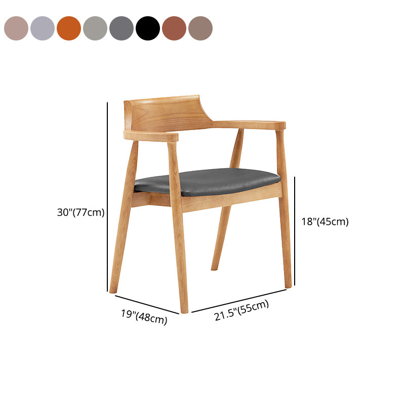 Contemporary Leather Dining Room Arm Chair Wood Open Back Dining Chair Clearhalo ' kitchen&dining_furn' 'Dining Chairs' 'Dining Tables & Seating' 'dining_chair' 'furn' 'furn_dining_chair' 'Furniture' 'furniture_dining_chair' 'Kitchen & Dining Furniture' 'kitchen' 4097525