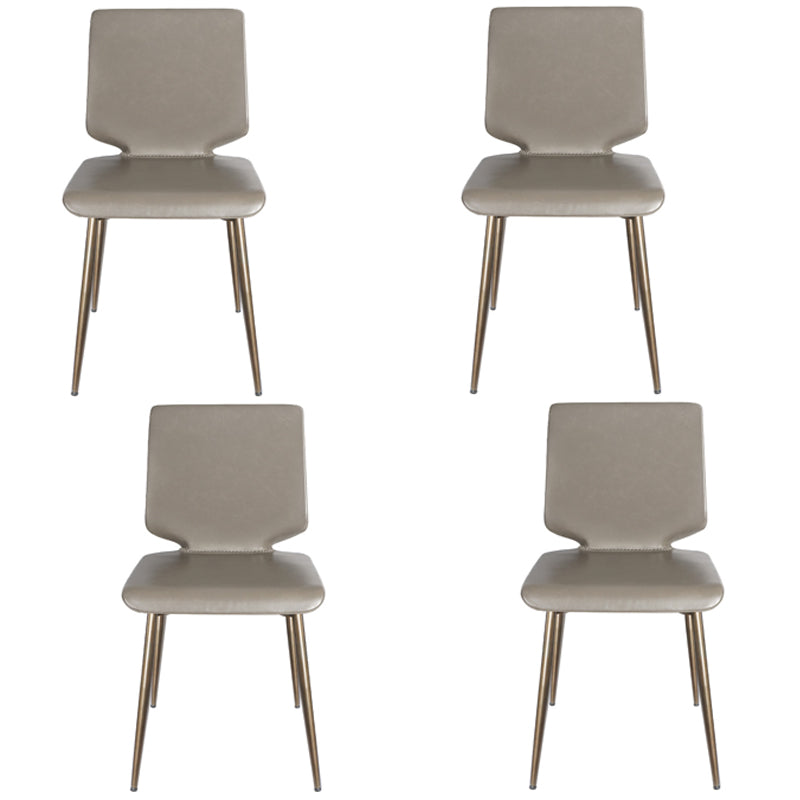 Contemporary Style Kitchen Metal Dining Chair Dining Armless Side Chair Grey 4 Piece Set Clearhalo ' kitchen&dining_furn' 'Dining Chairs' 'Dining Tables & Seating' 'dining_chair' 'furn' 'furn_dining_chair' 'Furniture' 'furniture_dining_chair' 'Kitchen & Dining Furniture' 'kitchen' 4097527