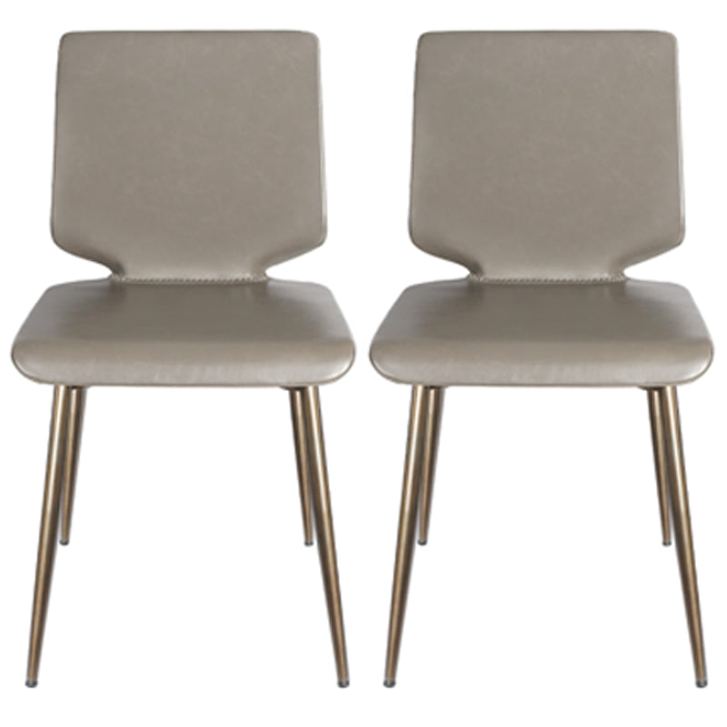 Contemporary Style Kitchen Metal Dining Chair Dining Armless Side Chair Grey 2 Piece Set Clearhalo ' kitchen&dining_furn' 'Dining Chairs' 'Dining Tables & Seating' 'dining_chair' 'furn' 'furn_dining_chair' 'Furniture' 'furniture_dining_chair' 'Kitchen & Dining Furniture' 'kitchen' 4097530