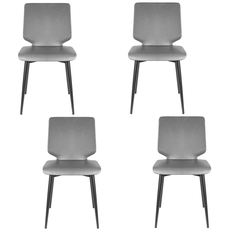 Contemporary Style Kitchen Metal Dining Chair Dining Armless Side Chair Dark Gray 4 Piece Set Clearhalo ' kitchen&dining_furn' 'Dining Chairs' 'Dining Tables & Seating' 'dining_chair' 'furn' 'furn_dining_chair' 'Furniture' 'furniture_dining_chair' 'Kitchen & Dining Furniture' 'kitchen' 4097532