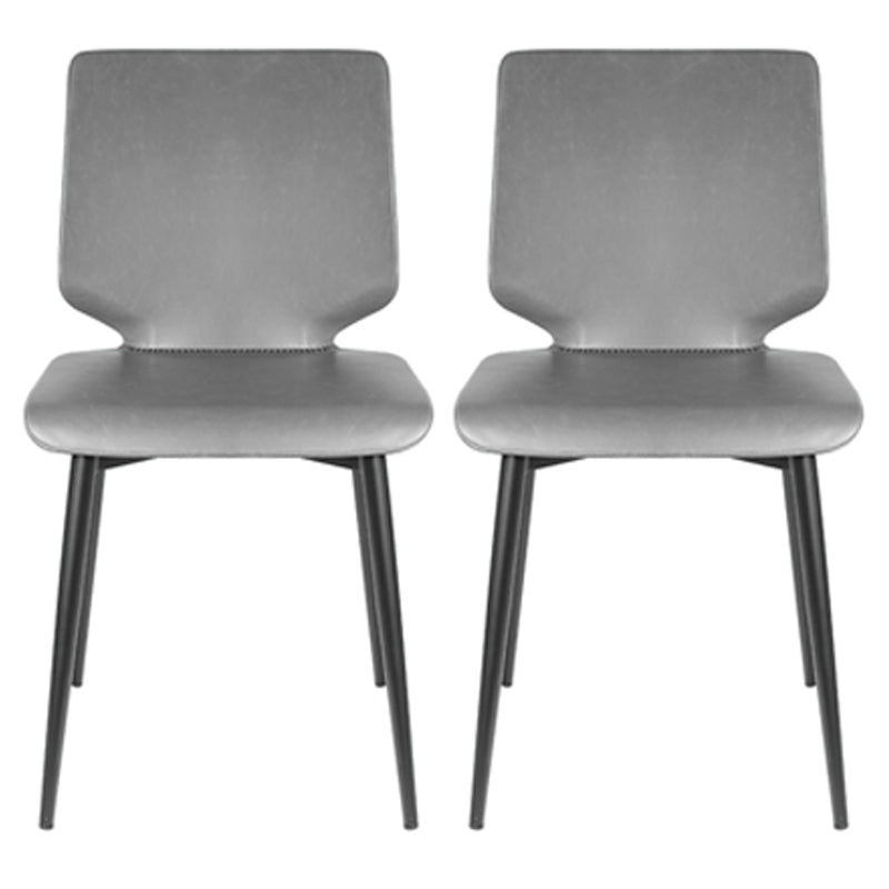 Contemporary Style Kitchen Metal Dining Chair Dining Armless Side Chair Dark Gray 2 Piece Set Clearhalo ' kitchen&dining_furn' 'Dining Chairs' 'Dining Tables & Seating' 'dining_chair' 'furn' 'furn_dining_chair' 'Furniture' 'furniture_dining_chair' 'Kitchen & Dining Furniture' 'kitchen' 4097536