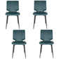 Contemporary Style Kitchen Metal Dining Chair Dining Armless Side Chair Dark Blue 4 Piece Set Clearhalo ' kitchen&dining_furn' 'Dining Chairs' 'Dining Tables & Seating' 'dining_chair' 'furn' 'furn_dining_chair' 'Furniture' 'furniture_dining_chair' 'Kitchen & Dining Furniture' 'kitchen' 4097539
