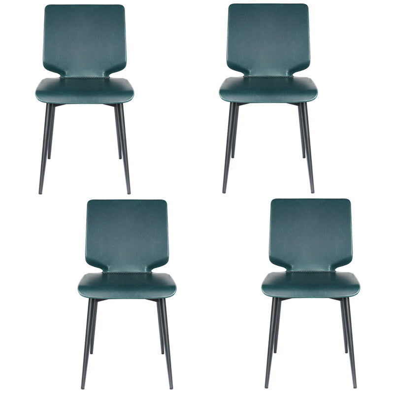 Contemporary Style Kitchen Metal Dining Chair Dining Armless Side Chair Dark Blue 4 Piece Set Clearhalo ' kitchen&dining_furn' 'Dining Chairs' 'Dining Tables & Seating' 'dining_chair' 'furn' 'furn_dining_chair' 'Furniture' 'furniture_dining_chair' 'Kitchen & Dining Furniture' 'kitchen' 4097539