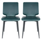 Contemporary Style Kitchen Metal Dining Chair Dining Armless Side Chair Dark Blue 2 Piece Set Clearhalo ' kitchen&dining_furn' 'Dining Chairs' 'Dining Tables & Seating' 'dining_chair' 'furn' 'furn_dining_chair' 'Furniture' 'furniture_dining_chair' 'Kitchen & Dining Furniture' 'kitchen' 4097543