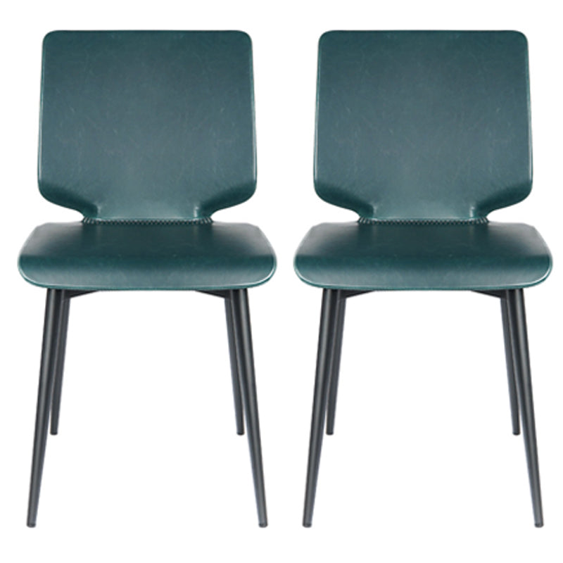 Contemporary Style Kitchen Metal Dining Chair Dining Armless Side Chair Dark Blue 2 Piece Set Clearhalo ' kitchen&dining_furn' 'Dining Chairs' 'Dining Tables & Seating' 'dining_chair' 'furn' 'furn_dining_chair' 'Furniture' 'furniture_dining_chair' 'Kitchen & Dining Furniture' 'kitchen' 4097543