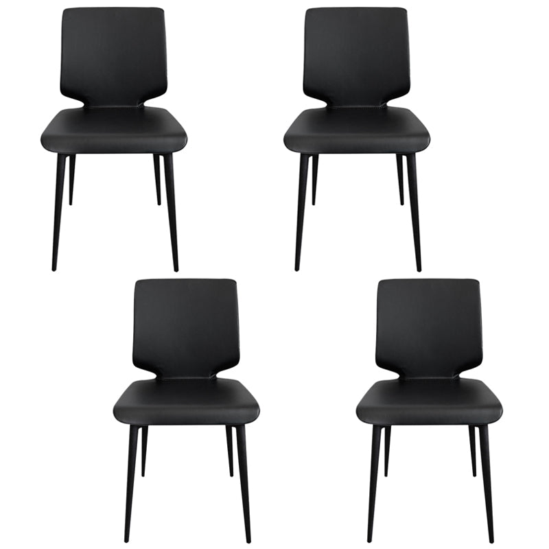 Contemporary Style Kitchen Metal Dining Chair Dining Armless Side Chair Black 4 Piece Set Clearhalo ' kitchen&dining_furn' 'Dining Chairs' 'Dining Tables & Seating' 'dining_chair' 'furn' 'furn_dining_chair' 'Furniture' 'furniture_dining_chair' 'Kitchen & Dining Furniture' 'kitchen' 4097544