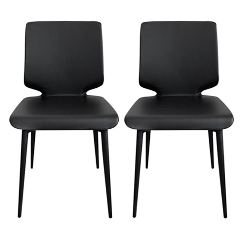 Contemporary Style Kitchen Metal Dining Chair Dining Armless Side Chair Black 2 Piece Set Clearhalo ' kitchen&dining_furn' 'Dining Chairs' 'Dining Tables & Seating' 'dining_chair' 'furn' 'furn_dining_chair' 'Furniture' 'furniture_dining_chair' 'Kitchen & Dining Furniture' 'kitchen' 4097549