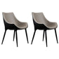 Indoor Modern Style Side Chair Solid Back Metal Upholstered Dining Room Chair (Set of 2) Dark Gray-Black Clearhalo ' kitchen&dining_furn' 'Dining Chairs' 'Dining Tables & Seating' 'dining_chair' 'furn' 'furn_dining_chair' 'Furniture' 'furniture_dining_chair' 'Kitchen & Dining Furniture' 'kitchen' 4097560