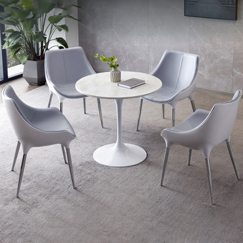 Modern Style Home Side Chair Solid Back Metal Upholstered Dining Room Chair (Set of 2) Clearhalo ' kitchen&dining_furn' 'Dining Chairs' 'Dining Tables & Seating' 'dining_chair' 'furn' 'furn_dining_chair' 'Furniture' 'furniture_dining_chair' 'Kitchen & Dining Furniture' 'kitchen' 4097571