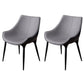 Modern Style Home Side Chair Solid Back Metal Upholstered Dining Room Chair (Set of 2) Dark Gray-Black Clearhalo ' kitchen&dining_furn' 'Dining Chairs' 'Dining Tables & Seating' 'dining_chair' 'furn' 'furn_dining_chair' 'Furniture' 'furniture_dining_chair' 'Kitchen & Dining Furniture' 'kitchen' 4097572