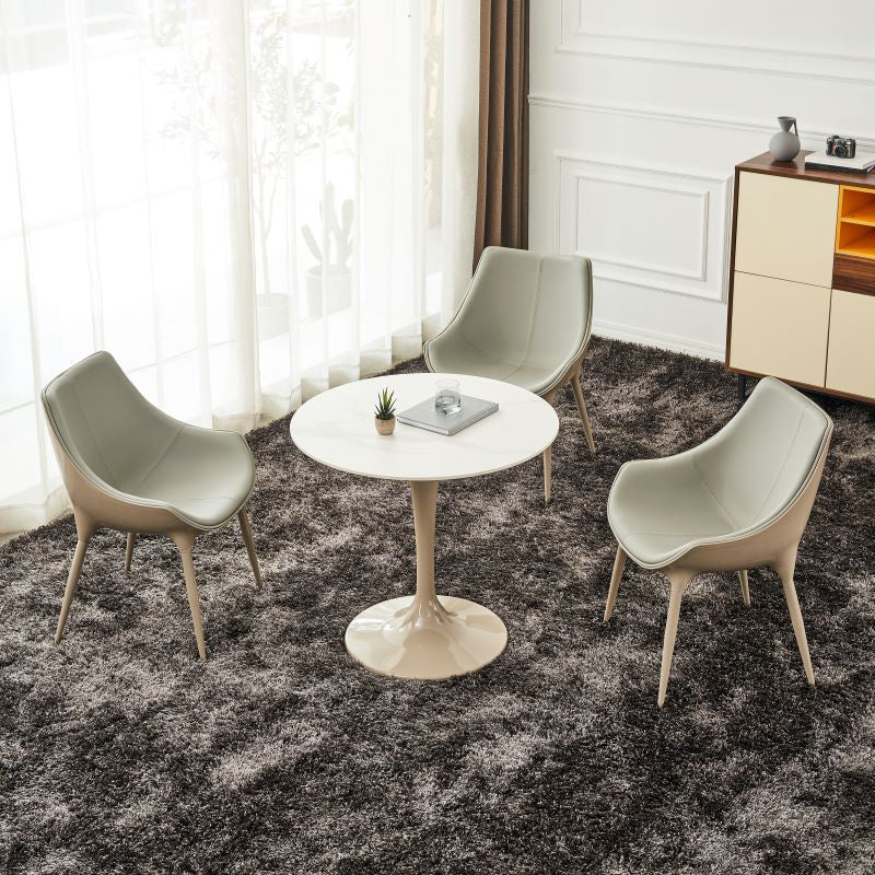 Modern Style Home Side Chair Solid Back Metal Upholstered Dining Room Chair (Set of 2) Clearhalo ' kitchen&dining_furn' 'Dining Chairs' 'Dining Tables & Seating' 'dining_chair' 'furn' 'furn_dining_chair' 'Furniture' 'furniture_dining_chair' 'Kitchen & Dining Furniture' 'kitchen' 4097574