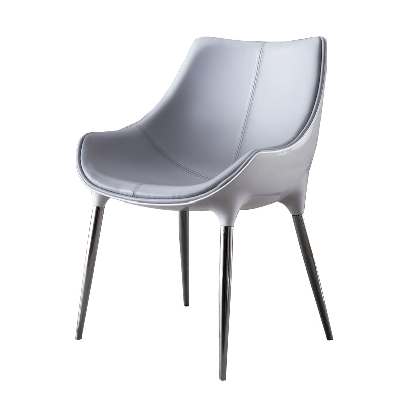 Modern Style Home Side Chair Solid Back Metal Upholstered Dining Room Chair (Set of 2) Clearhalo ' kitchen&dining_furn' 'Dining Chairs' 'Dining Tables & Seating' 'dining_chair' 'furn' 'furn_dining_chair' 'Furniture' 'furniture_dining_chair' 'Kitchen & Dining Furniture' 'kitchen' 4097577