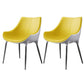 Modern Style Home Side Chair Solid Back Metal Upholstered Dining Room Chair (Set of 2) Yellow White Clearhalo ' kitchen&dining_furn' 'Dining Chairs' 'Dining Tables & Seating' 'dining_chair' 'furn' 'furn_dining_chair' 'Furniture' 'furniture_dining_chair' 'Kitchen & Dining Furniture' 'kitchen' 4097580