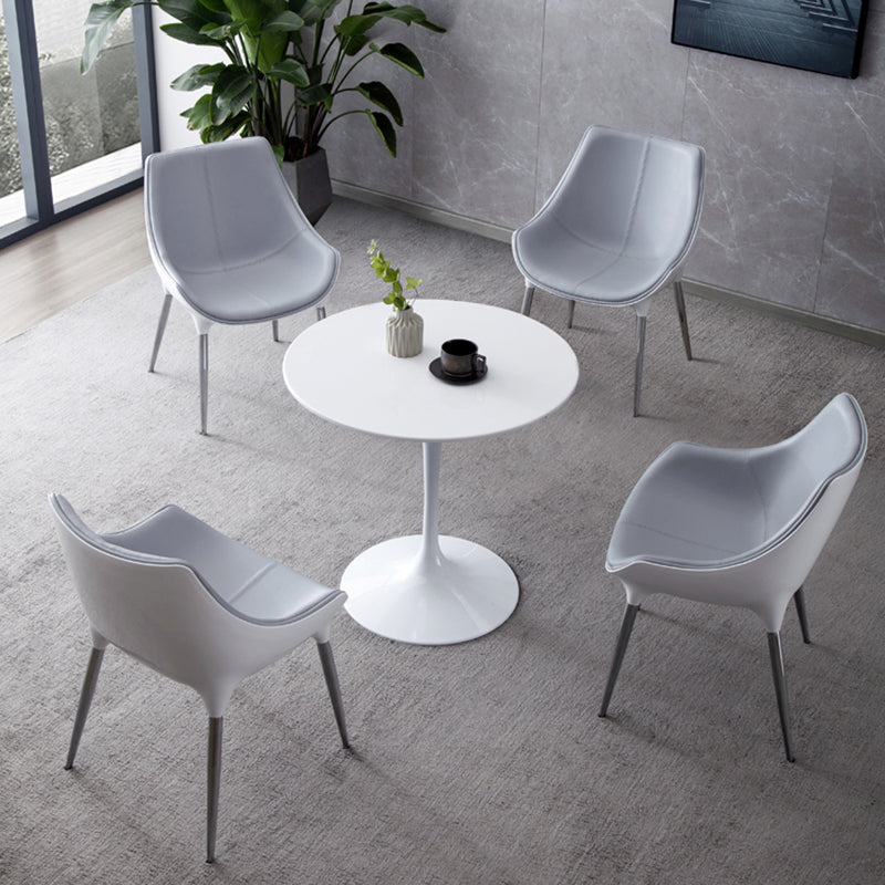 Modern Style Home Side Chair Solid Back Metal Upholstered Dining Room Chair (Set of 2) Clearhalo ' kitchen&dining_furn' 'Dining Chairs' 'Dining Tables & Seating' 'dining_chair' 'furn' 'furn_dining_chair' 'Furniture' 'furniture_dining_chair' 'Kitchen & Dining Furniture' 'kitchen' 4097588