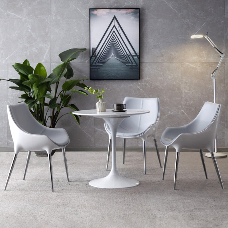 Modern Style Home Side Chair Solid Back Metal Upholstered Dining Room Chair (Set of 2) Clearhalo ' kitchen&dining_furn' 'Dining Chairs' 'Dining Tables & Seating' 'dining_chair' 'furn' 'furn_dining_chair' 'Furniture' 'furniture_dining_chair' 'Kitchen & Dining Furniture' 'kitchen' 4097590