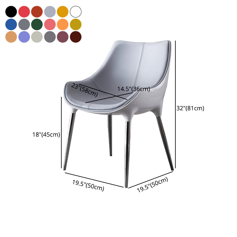 Modern Style Home Side Chair Solid Back Metal Upholstered Dining Room Chair (Set of 2) Clearhalo ' kitchen&dining_furn' 'Dining Chairs' 'Dining Tables & Seating' 'dining_chair' 'furn' 'furn_dining_chair' 'Furniture' 'furniture_dining_chair' 'Kitchen & Dining Furniture' 'kitchen' 4097598