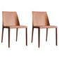 Saddle Leather Designer Style Side Chair Matte Finish Parsons Dining Chair (Set of 2) Orange Clearhalo ' kitchen&dining_furn' 'Dining Chairs' 'Dining Tables & Seating' 'dining_chair' 'furn' 'furn_dining_chair' 'Furniture' 'furniture_dining_chair' 'Kitchen & Dining Furniture' 'kitchen' 4097600