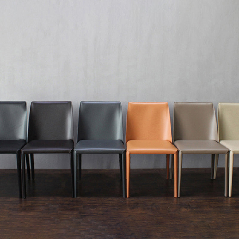 Saddle Leather Designer Style Side Chair Matte Finish Parsons Dining Chair (Set of 2) Clearhalo ' kitchen&dining_furn' 'Dining Chairs' 'Dining Tables & Seating' 'dining_chair' 'furn' 'furn_dining_chair' 'Furniture' 'furniture_dining_chair' 'Kitchen & Dining Furniture' 'kitchen' 4097602