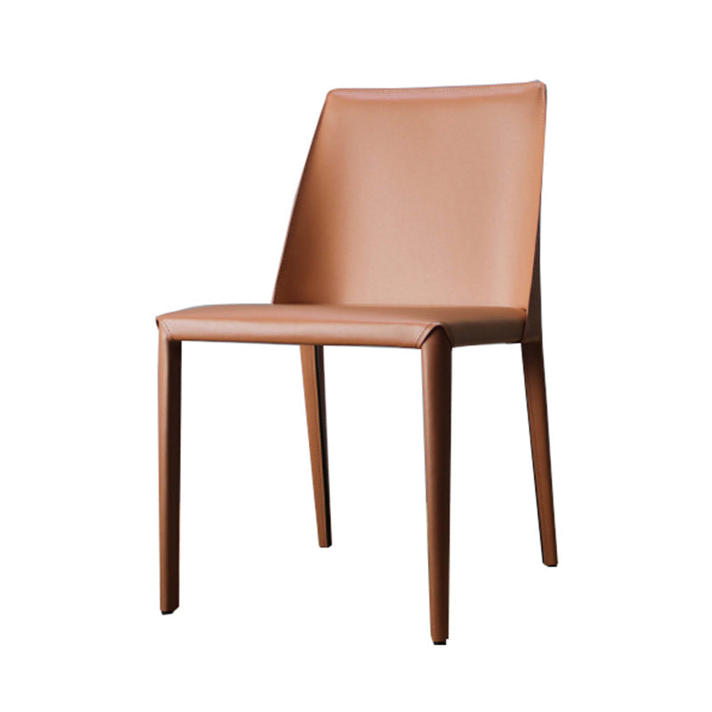 Saddle Leather Designer Style Side Chair Matte Finish Parsons Dining Chair (Set of 2) Clearhalo ' kitchen&dining_furn' 'Dining Chairs' 'Dining Tables & Seating' 'dining_chair' 'furn' 'furn_dining_chair' 'Furniture' 'furniture_dining_chair' 'Kitchen & Dining Furniture' 'kitchen' 4097608