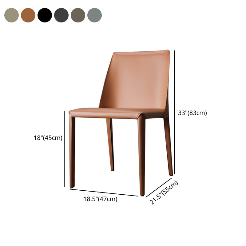 Saddle Leather Designer Style Side Chair Matte Finish Parsons Dining Chair (Set of 2) Clearhalo ' kitchen&dining_furn' 'Dining Chairs' 'Dining Tables & Seating' 'dining_chair' 'furn' 'furn_dining_chair' 'Furniture' 'furniture_dining_chair' 'Kitchen & Dining Furniture' 'kitchen' 4097613