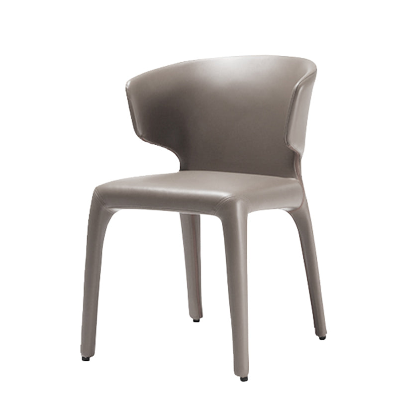 Contemporary Style Kitchen Metal Dining Chair Dining Wingback Armless Side Chairs Grey 1 Piece Clearhalo ' kitchen&dining_furn' 'Dining Chairs' 'Dining Tables & Seating' 'dining_chair' 'furn' 'furn_dining_chair' 'Furniture' 'furniture_dining_chair' 'Kitchen & Dining Furniture' 'kitchen' 4097616