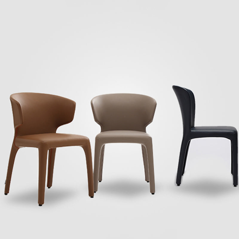 Contemporary Style Kitchen Metal Dining Chair Dining Wingback Armless Side Chairs Clearhalo ' kitchen&dining_furn' 'Dining Chairs' 'Dining Tables & Seating' 'dining_chair' 'furn' 'furn_dining_chair' 'Furniture' 'furniture_dining_chair' 'Kitchen & Dining Furniture' 'kitchen' 4097618