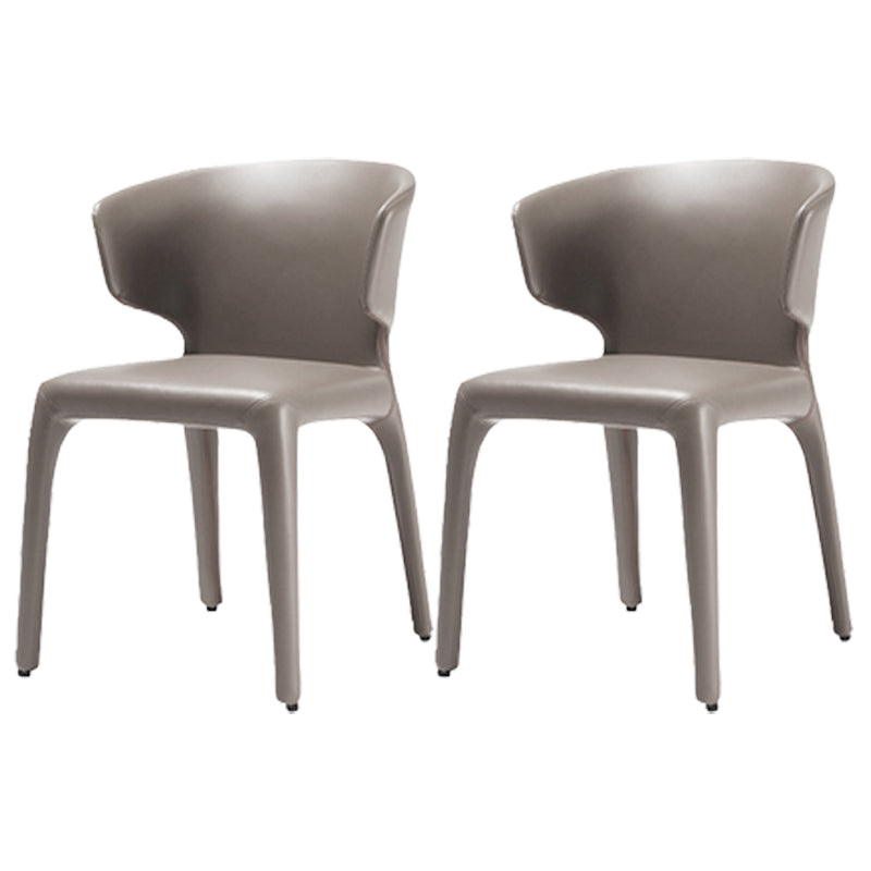 Contemporary Style Kitchen Metal Dining Chair Dining Wingback Armless Side Chairs Grey 2 Piece Set Clearhalo ' kitchen&dining_furn' 'Dining Chairs' 'Dining Tables & Seating' 'dining_chair' 'furn' 'furn_dining_chair' 'Furniture' 'furniture_dining_chair' 'Kitchen & Dining Furniture' 'kitchen' 4097619
