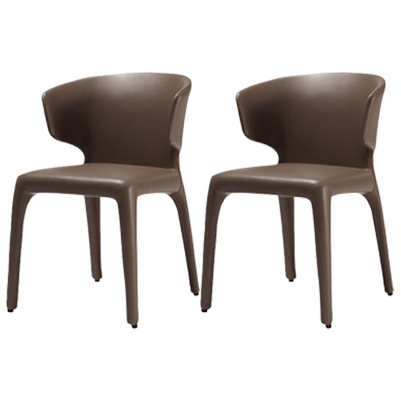 Contemporary Style Kitchen Metal Dining Chair Dining Wingback Armless Side Chairs Coffee 2 Piece Set Clearhalo ' kitchen&dining_furn' 'Dining Chairs' 'Dining Tables & Seating' 'dining_chair' 'furn' 'furn_dining_chair' 'Furniture' 'furniture_dining_chair' 'Kitchen & Dining Furniture' 'kitchen' 4097630