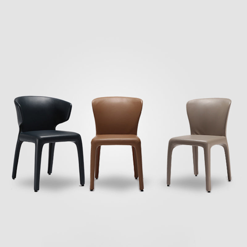 Contemporary Style Kitchen Metal Dining Chair Dining Wingback Armless Side Chairs Clearhalo ' kitchen&dining_furn' 'Dining Chairs' 'Dining Tables & Seating' 'dining_chair' 'furn' 'furn_dining_chair' 'Furniture' 'furniture_dining_chair' 'Kitchen & Dining Furniture' 'kitchen' 4097631