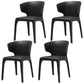 Contemporary Style Kitchen Metal Dining Chair Dining Wingback Armless Side Chairs Black 4 Piece Set Clearhalo ' kitchen&dining_furn' 'Dining Chairs' 'Dining Tables & Seating' 'dining_chair' 'furn' 'furn_dining_chair' 'Furniture' 'furniture_dining_chair' 'Kitchen & Dining Furniture' 'kitchen' 4097632