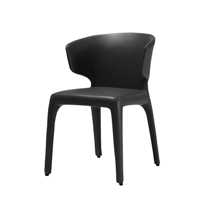 Contemporary Style Kitchen Metal Dining Chair Dining Wingback Armless Side Chairs Black 1 Piece Clearhalo ' kitchen&dining_furn' 'Dining Chairs' 'Dining Tables & Seating' 'dining_chair' 'furn' 'furn_dining_chair' 'Furniture' 'furniture_dining_chair' 'Kitchen & Dining Furniture' 'kitchen' 4097634