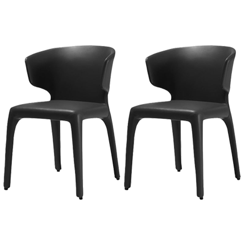Contemporary Style Kitchen Metal Dining Chair Dining Wingback Armless Side Chairs Black 2 Piece Set Clearhalo ' kitchen&dining_furn' 'Dining Chairs' 'Dining Tables & Seating' 'dining_chair' 'furn' 'furn_dining_chair' 'Furniture' 'furniture_dining_chair' 'Kitchen & Dining Furniture' 'kitchen' 4097635