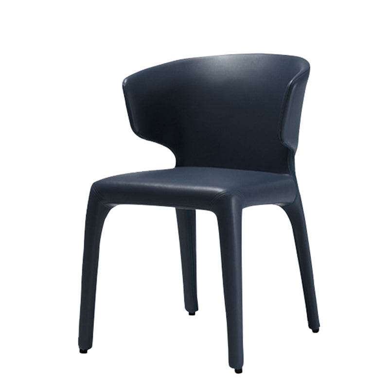 Contemporary Style Kitchen Metal Dining Chair Dining Wingback Armless Side Chairs Blue 1 Piece Clearhalo ' kitchen&dining_furn' 'Dining Chairs' 'Dining Tables & Seating' 'dining_chair' 'furn' 'furn_dining_chair' 'Furniture' 'furniture_dining_chair' 'Kitchen & Dining Furniture' 'kitchen' 4097637