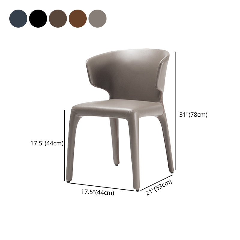 Contemporary Style Kitchen Metal Dining Chair Dining Wingback Armless Side Chairs Clearhalo ' kitchen&dining_furn' 'Dining Chairs' 'Dining Tables & Seating' 'dining_chair' 'furn' 'furn_dining_chair' 'Furniture' 'furniture_dining_chair' 'Kitchen & Dining Furniture' 'kitchen' 4097639
