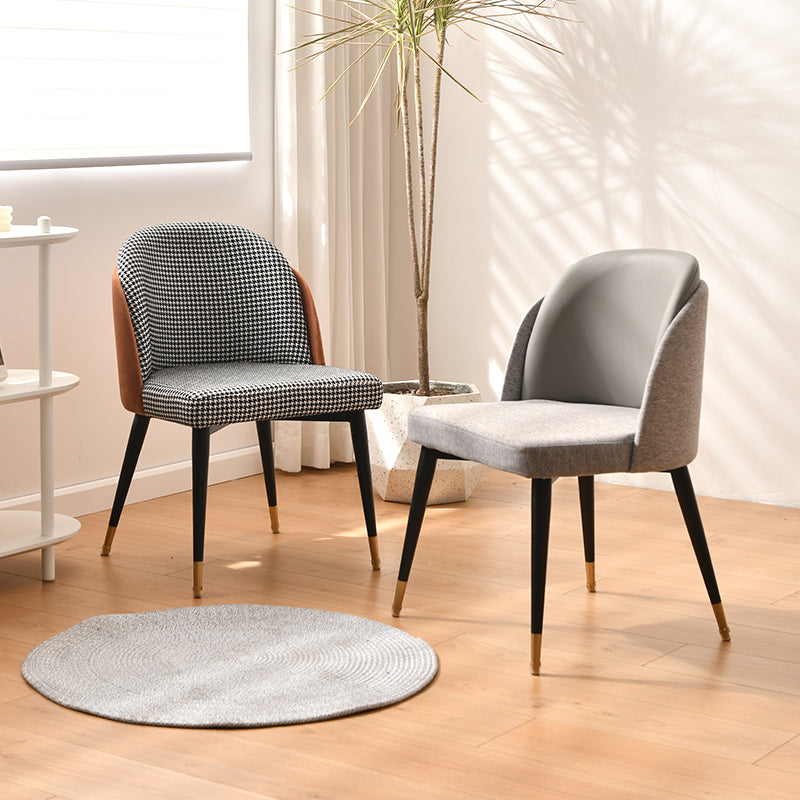 Nordic Style Metal Dining Chair Upholstered Fabric Dining Side Chair for Home Use Clearhalo ' kitchen&dining_furn' 'Dining Chairs' 'Dining Tables & Seating' 'dining_chair' 'furn' 'furn_dining_chair' 'Furniture' 'furniture_dining_chair' 'Kitchen & Dining Furniture' 'kitchen' 4097640