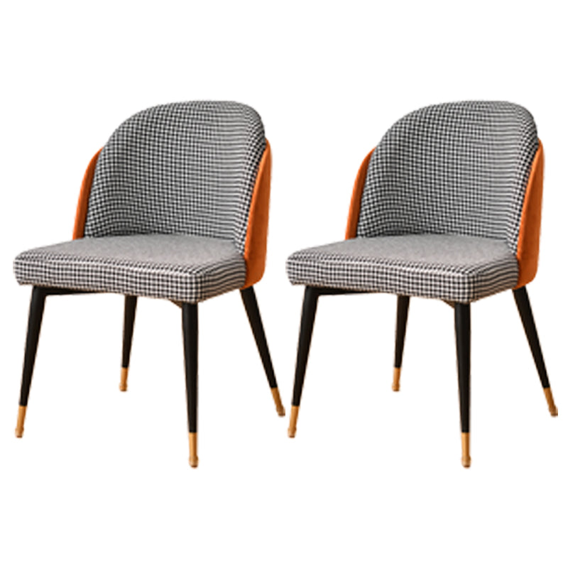 Nordic Style Metal Dining Chair Upholstered Fabric Dining Side Chair for Home Use Caramel 2 Piece Set Clearhalo ' kitchen&dining_furn' 'Dining Chairs' 'Dining Tables & Seating' 'dining_chair' 'furn' 'furn_dining_chair' 'Furniture' 'furniture_dining_chair' 'Kitchen & Dining Furniture' 'kitchen' 4097644