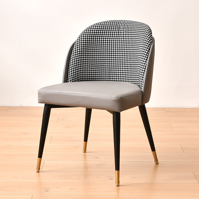 Nordic Style Metal Dining Chair Upholstered Fabric Dining Side Chair for Home Use Black White Gray 1 Piece Clearhalo ' kitchen&dining_furn' 'Dining Chairs' 'Dining Tables & Seating' 'dining_chair' 'furn' 'furn_dining_chair' 'Furniture' 'furniture_dining_chair' 'Kitchen & Dining Furniture' 'kitchen' 4097648