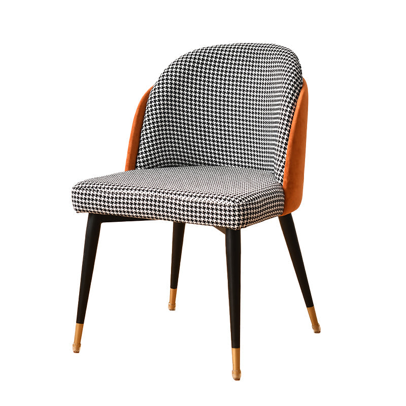 Nordic Style Metal Dining Chair Upholstered Fabric Dining Side Chair for Home Use Clearhalo ' kitchen&dining_furn' 'Dining Chairs' 'Dining Tables & Seating' 'dining_chair' 'furn' 'furn_dining_chair' 'Furniture' 'furniture_dining_chair' 'Kitchen & Dining Furniture' 'kitchen' 4097649